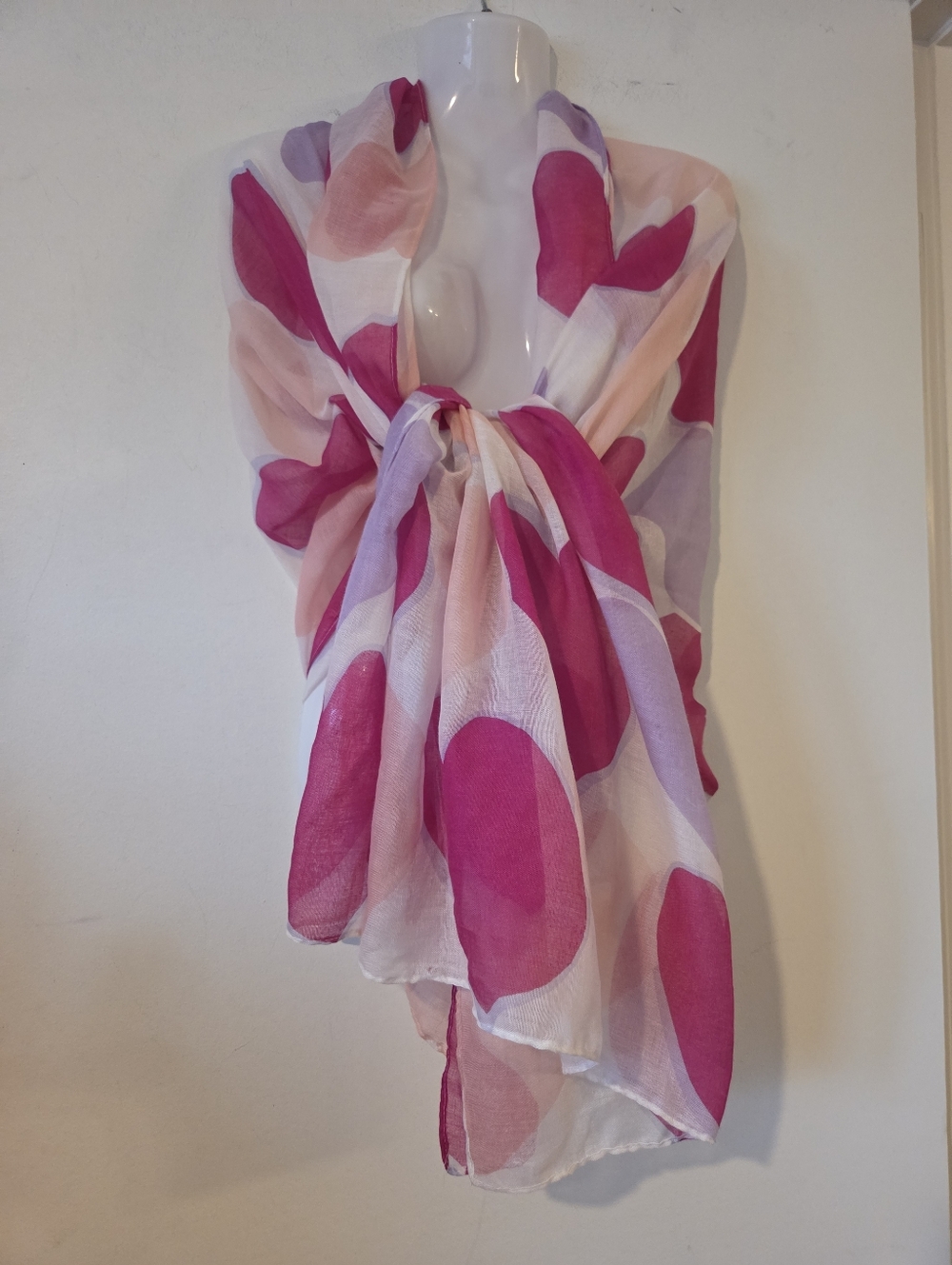Steve Madden Pink and Lavender Heart Print Scarf/Wrap